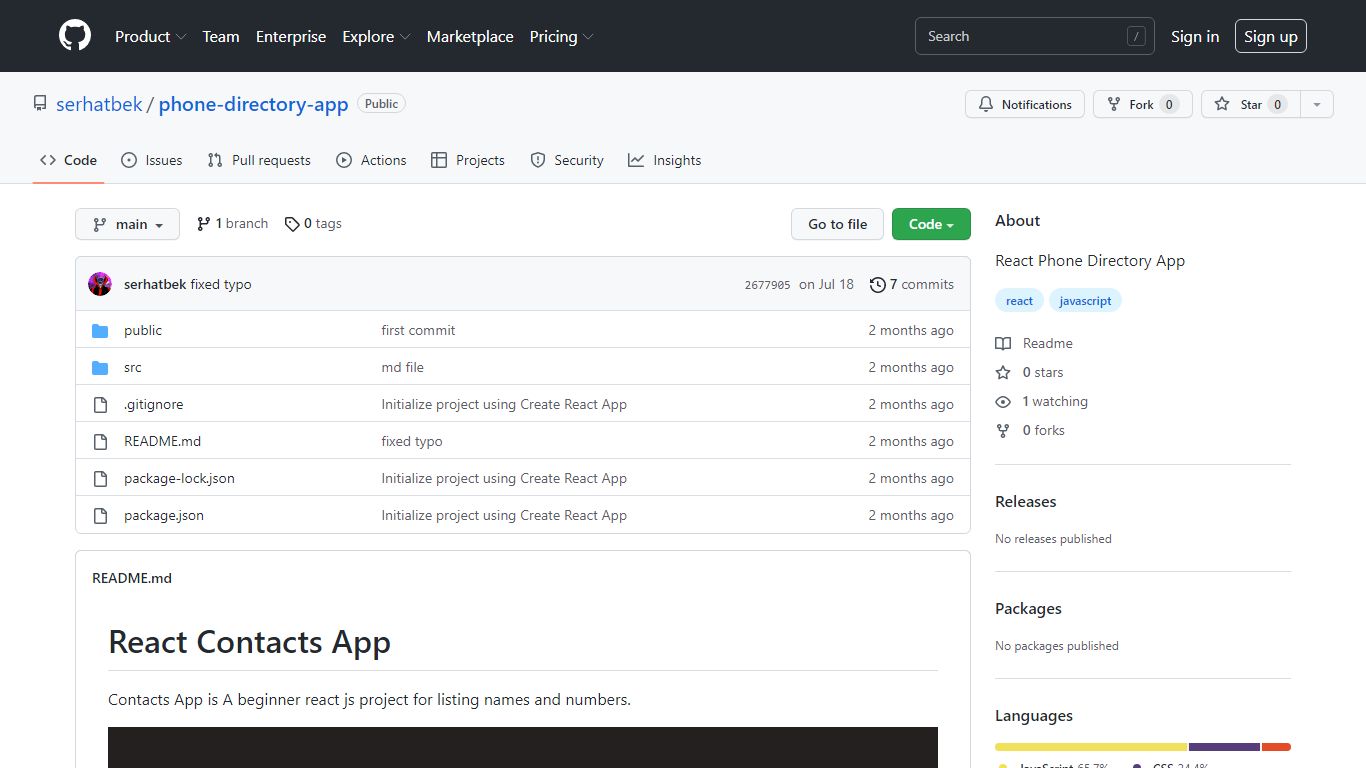 GitHub - serhatbek/phone-directory-app: React Phone Directory App